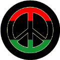 African American Flag Colors PEACE SIGN Black Background--T-SHIRT
