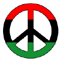 African American Flag Colors PEACE SIGN--T-SHIRT