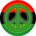 Glow Green PEACE SIGN African American Flag Colors--BUTTON