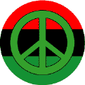 Green PEACE SIGN African American Flag Colors--BUTTON