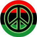 Neon Glow Black PEACE SIGN with Green Border African American Flag Colors--T-SHIRT