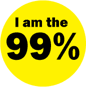 I am the 99 percent - OCCUPY WALL STREET POLITICAL BUTTON