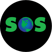 SOS Earth - POLITICAL BUTTON
