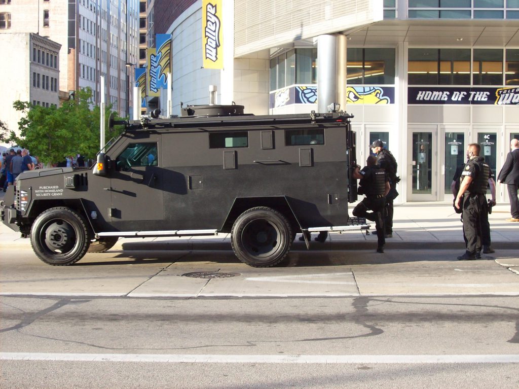 Military-style police armored truck