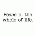 Peace n. the whole of life ANTI-WAR T-SHIRT