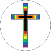 Black Cross Rainbow Layers GAY T-SHIRT