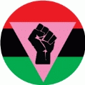 Black Power Fist in Pink Triangle on African American Flag Colors GAY MUG