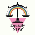 Equality NOW [Scales of Equality, Pink Triangle] LGBT EQUALITY POSTER