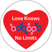 Love Knows No Limits [gender symbols, heart] GAY STICKERS