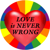 Love is Never Wrong (Heart) GAY PRIDE STICKERS