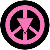 Pink Triangle Peace Sign GAY PRIDE KEY CHAIN