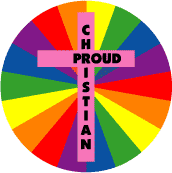 Proud Christian (cross) GAY PRIDE STICKERS