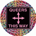 QUEERS - This Way (4-way sign) TRANSGENDER KEY CHAIN