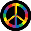 Radial Rainbow Peace Sign with Black Background GAY PEACE BUMPER STICKER