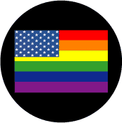 Rainbow American Flag GAY PRIDE CAP