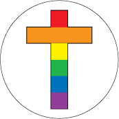 Rainbow Cross Segmented Colors GAY T-SHIRT