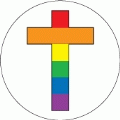 Rainbow Cross Segmented Colors GAY MAGNET