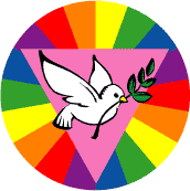 Rainbow Dove GAY PRIDE BUTTON
