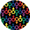 Rainbow Gender Symbols BLACK Background GAY BUMPER STICKER