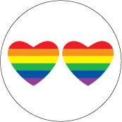 Rainbow Hearts pair GAY BUMPER STICKER