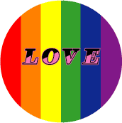 Rainbow LOVE - GAY PRIDE BUTTON