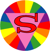 Rainbow Superman Logo (parody) GAY PRIDE BUTTON