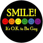 SMILE It's OK to Be Gay (smiley face) KEY CHAIN