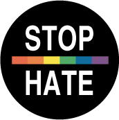 STOP HATE with Rainbow Pride Bar GAY T-SHIRT