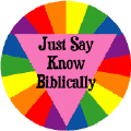 Just Say Know Biblically FUNNY GAY PRIDE POSTER
