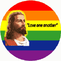 Love One Another - Jesus GAY PRIDE BUTTON