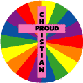 Proud Christian (cross) GAY PRIDE BUTTON