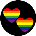 Rainbow Hearts GAY PRIDE BUTTON