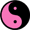 Yin Yang Symbol - Pink GAY PRIDE BUTTON