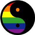 Yin Yang Symbol - Rainbow GAY PRIDE BUTTON