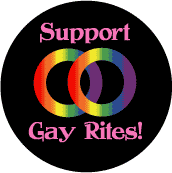 Support Gay Rites - Rainbow Wedding Rings BUMPER STICKER