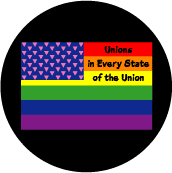 Unions in Every State of the Union (Gay American Flag) BUMPER STICKER