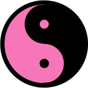 Yin Yang Symbol - Pink GAY PRIDE BUTTON