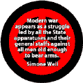 Modern War Struggle Led By States Against All Men Old Enough to Bear Arms--ANTI-WAR QUOTE STICKERS
