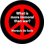 ANTI-WAR QUOTE: What is More Immoral Than War--PEACE SIGN KEY CHAIN