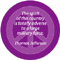 Spirit of Country Totally Adverse to Large Military Force--ANTI-WAR QUOTE BUTTON