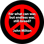 ANTI-WAR QUOTE: War Breeds Endless War--PEACE SIGN KEY CHAIN