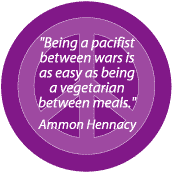 Being a Pacifist Between Wars Easy as Being Vegetarian Between Meals--FUNNY PEACE QUOTE KEY CHAIN