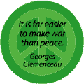 PEACE QUOTE: Far Easier to Make War Than Peace--PEACE SIGN KEY CHAIN