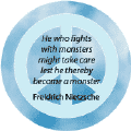 PEACE QUOTE: Fighting Monsters Freidrich Nietzsche Quote--PEACE SIGN CAP