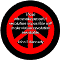PEACE QUOTE: Peaceful Revolution--PEACE SIGN KEY CHAIN