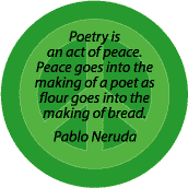 PEACE QUOTE: Poetry Act of Peace--PEACE SIGN MAGNET