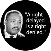 A right delayed is a right denied--Martin Luther King, Jr. BUTTON
