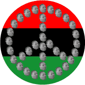 Peace Sign made with small Martin Luther King, Jr. Pictures and African American colors--Martin Luther King, Jr. BUMPER STICKER