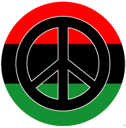 Black African American Flag Colors PEACE SIGN--BUMPER STICKER