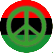 Fuzzy Green PEACE SIGN African American Flag Colors--POSTER